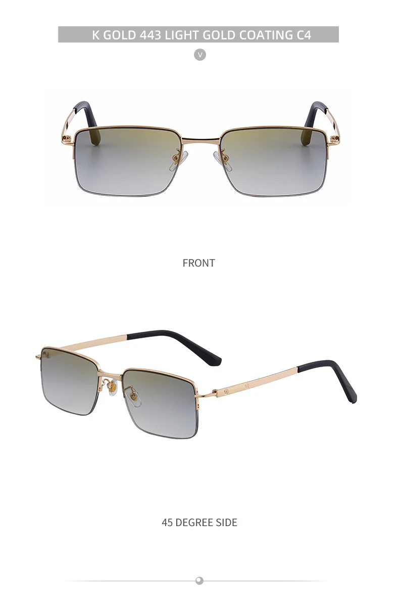 Black Zinc Alloy Men's Trendy Square Sunglasses - Unique Metal Frame Design – Stylish Outdoor Sun Protection & UV400 Shades - Details 18