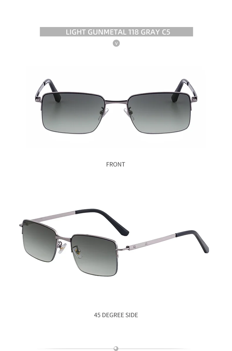 Black Zinc Alloy Men's Trendy Square Sunglasses - Unique Metal Frame Design – Stylish Outdoor Sun Protection & UV400 Shades - Details 19