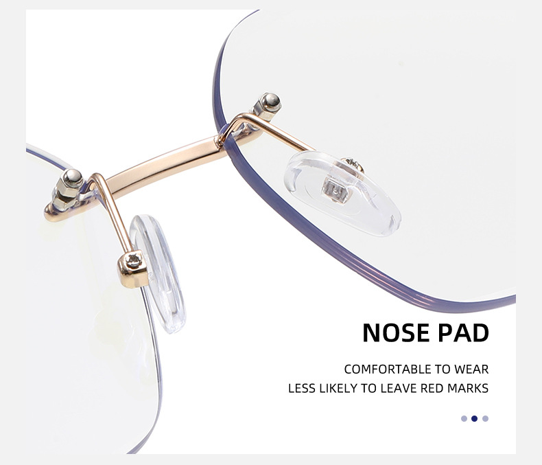 Women's Trendy Square Rimless Photochromic Sunglasses - Thickened Impact-Resistant Lenses with Flexible Spring Hinges – All-Day Comfort & UV Protection Details and Specifications