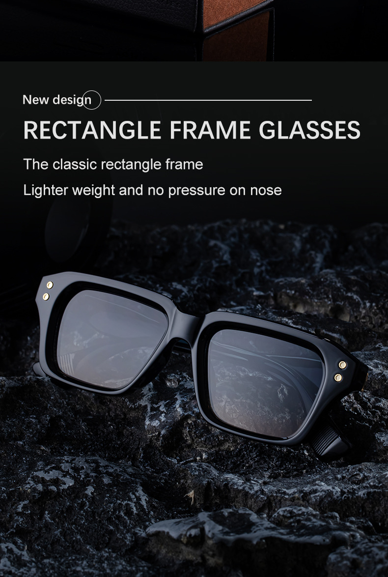 Black Zinc Alloy Men's Trendy Small Square Sunglasses - Unique High-End Design – Stylish Fashion Sun Protection Eyewear - Details 4
