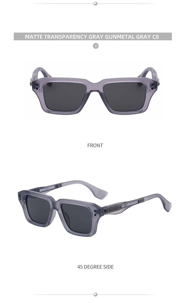 Black Zinc Alloy Men's Trendy Small Square Sunglasses - Unique High-End Design – Stylish Fashion Sun Protection Eyewear - Details 23