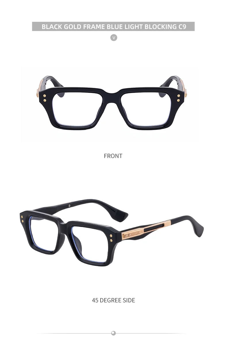 Black Zinc Alloy Men's Trendy Small Square Sunglasses - Unique High-End Design – Stylish Fashion Sun Protection Eyewear - Details 24