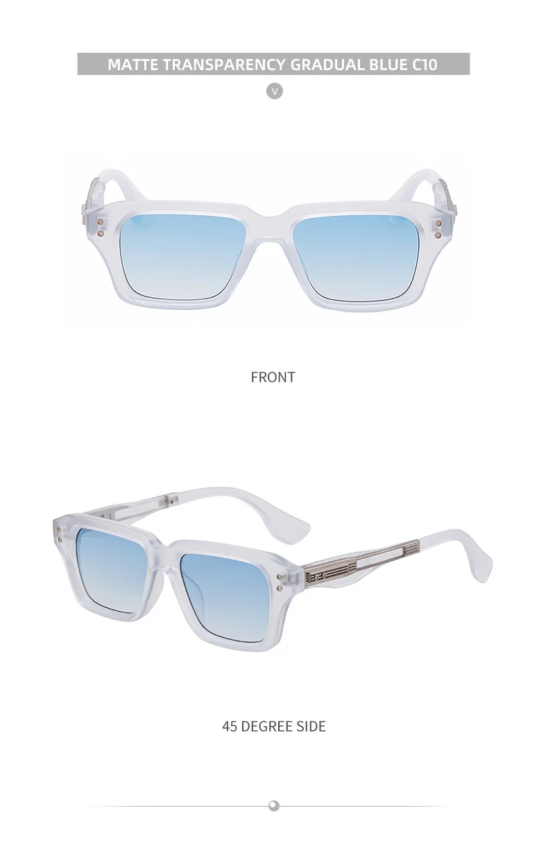 Black Zinc Alloy Men's Trendy Small Square Sunglasses - Unique High-End Design – Stylish Fashion Sun Protection Eyewear - Details 25