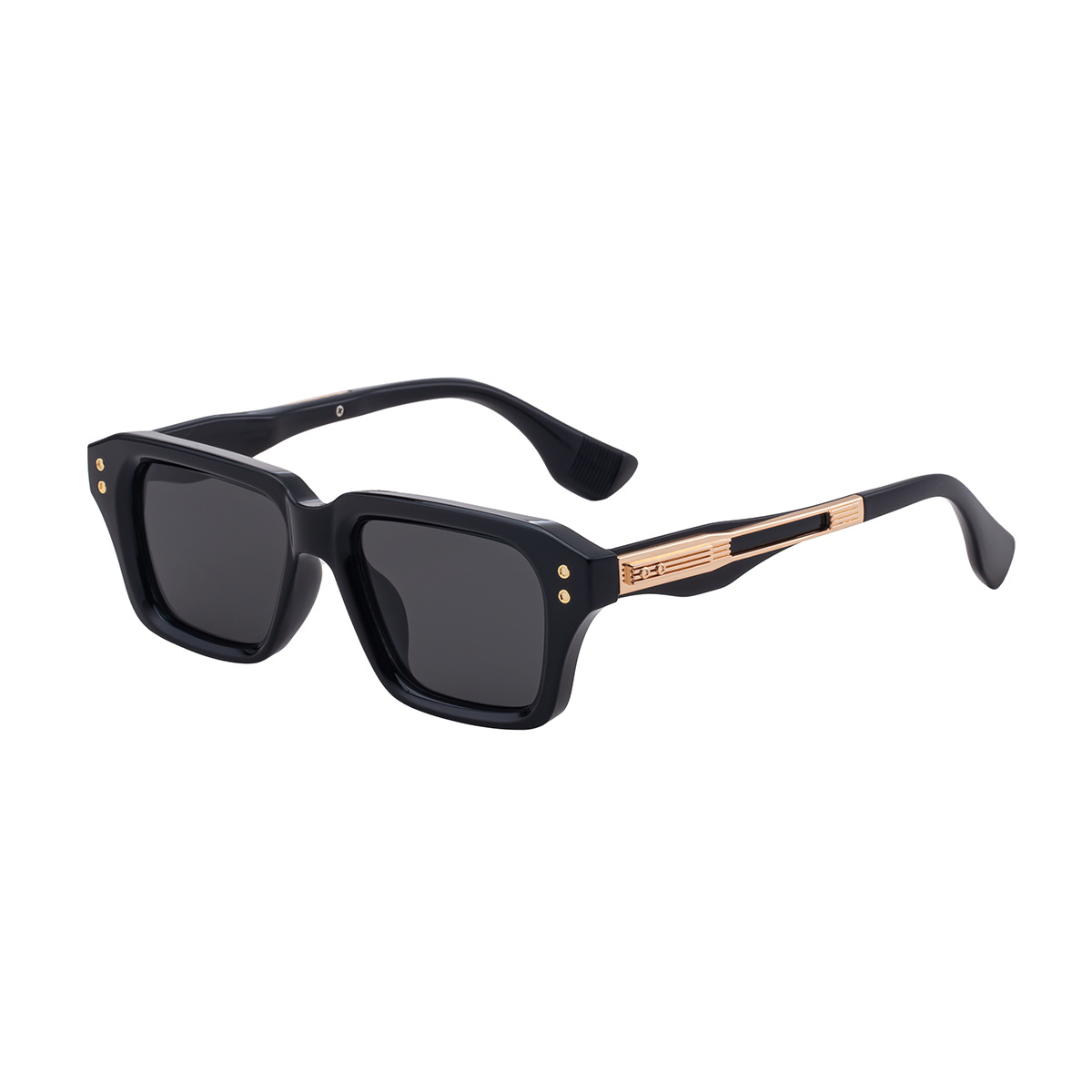 Black Zinc Alloy Men's Trendy Small Square Sunglasses - Unique High-End Design – Stylish Fashion Sun Protection Eyewear - View 4