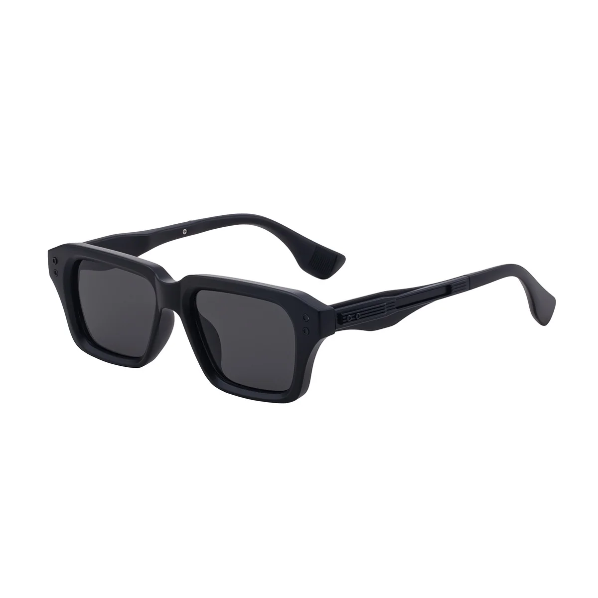 Black Zinc Alloy Men's Trendy Small Square Sunglasses - Unique High-End Design – Stylish Fashion Sun Protection Eyewear - View 5