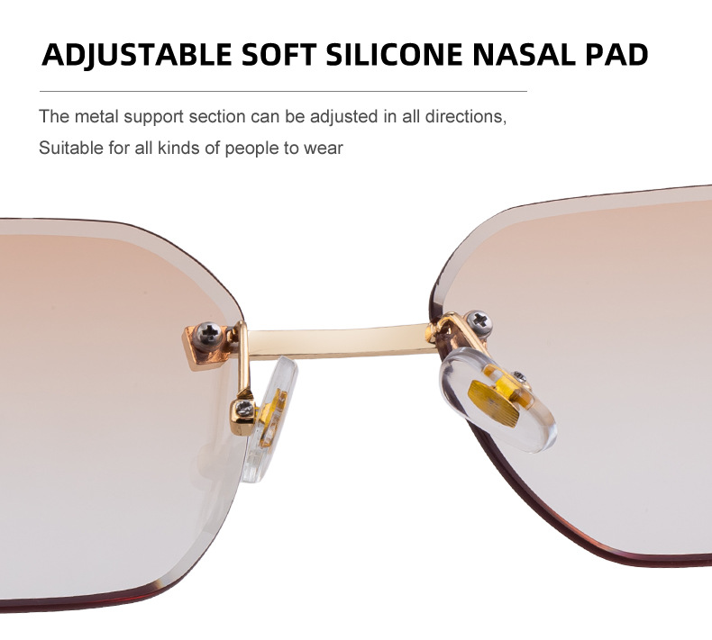 Black Zinc Alloy Men's Trendy Rimless Photochromic Sunglasses - Unique High-End Outdoor Eyewear with Adaptive UV Protection – Lightweight & Stylish - Details 17