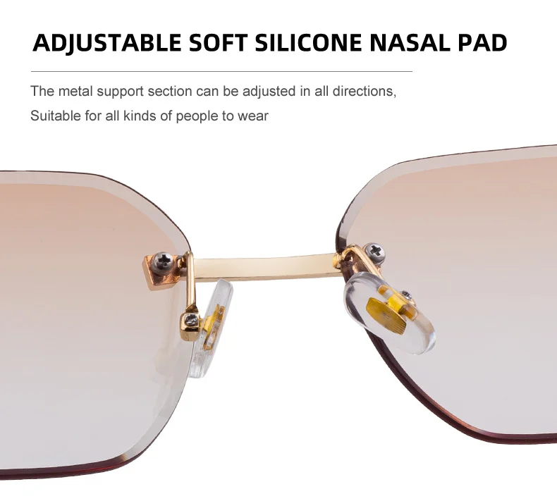 Black Zinc Alloy Men's Trendy Rimless Photochromic Sunglasses - Unique High-End Outdoor Eyewear with Adaptive UV Protection – Lightweight & Stylish - Details 17