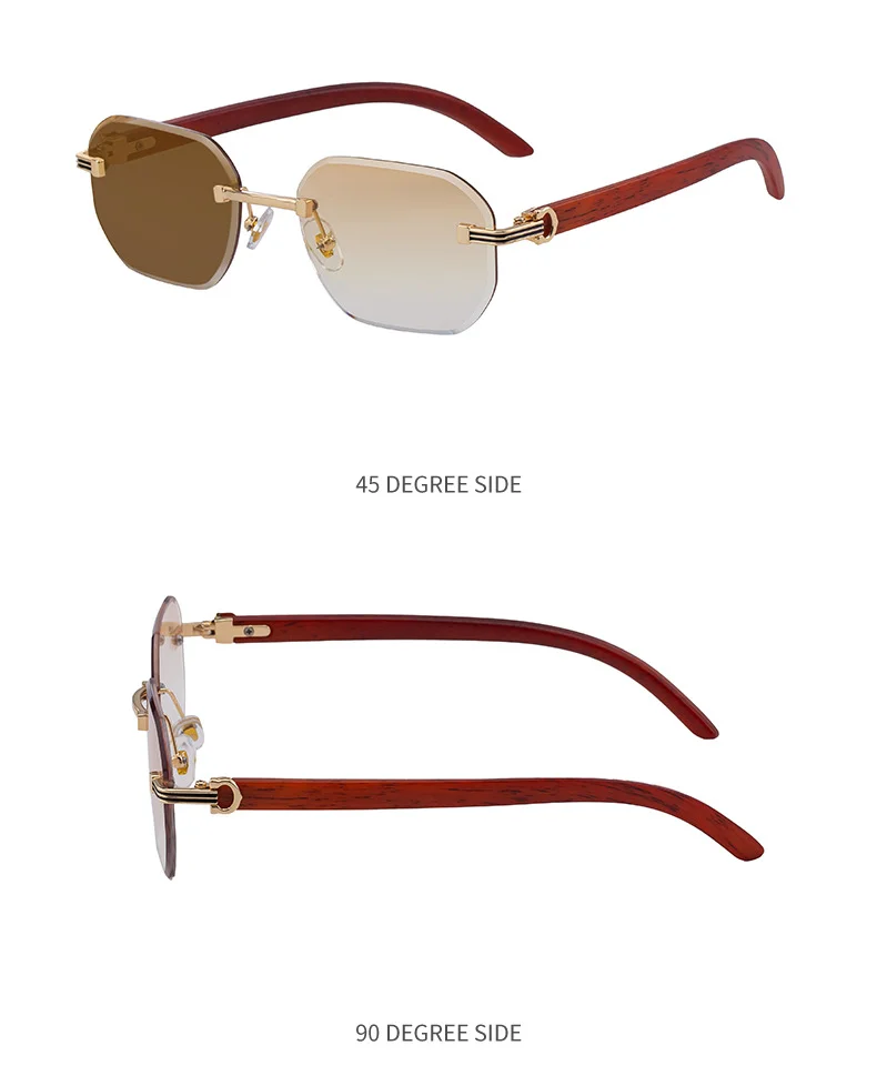 Black Zinc Alloy Men's Trendy Rimless Photochromic Sunglasses - Unique High-End Outdoor Eyewear with Adaptive UV Protection – Lightweight & Stylish - Details 21