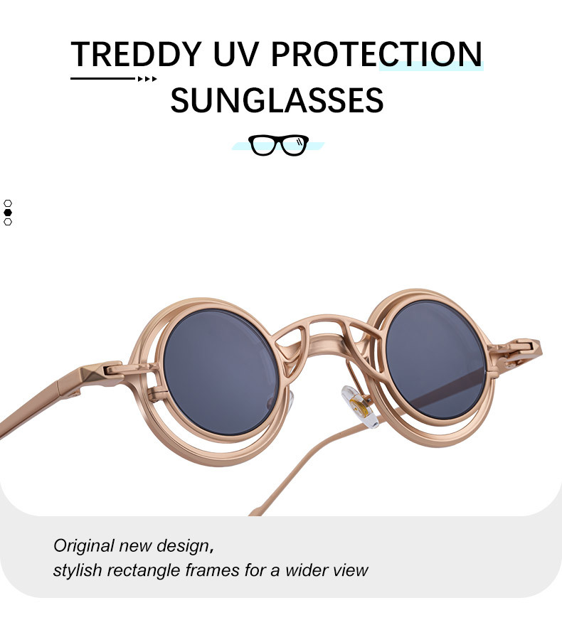 Black Metal Men's Stylish Round Clip-On Sunglasses - Magnetic Attachment with Metal Temples – High-End Retro Sun Protection Eyewear - Details 13