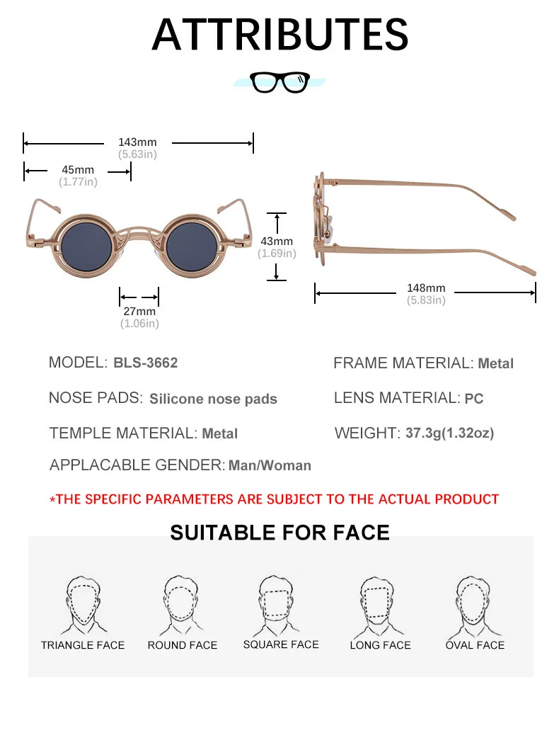 Black Metal Men's Stylish Round Clip-On Sunglasses - Magnetic Attachment with Metal Temples – High-End Retro Sun Protection Eyewear - Details 19