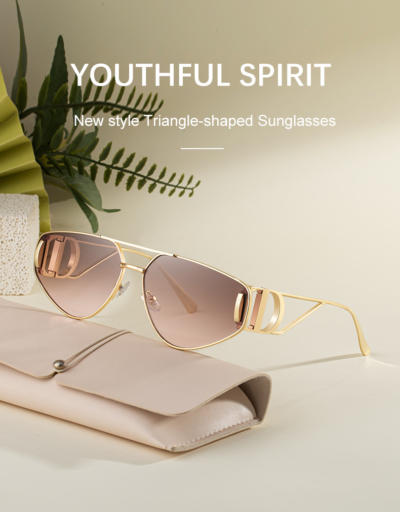 Black Zinc Alloy Women's Trendy Euro-American Cat-Eye Sunglasses - Unique High-Fashion Street Style – Premium Outdoor UV400 Sun Protection Shades - Details 4