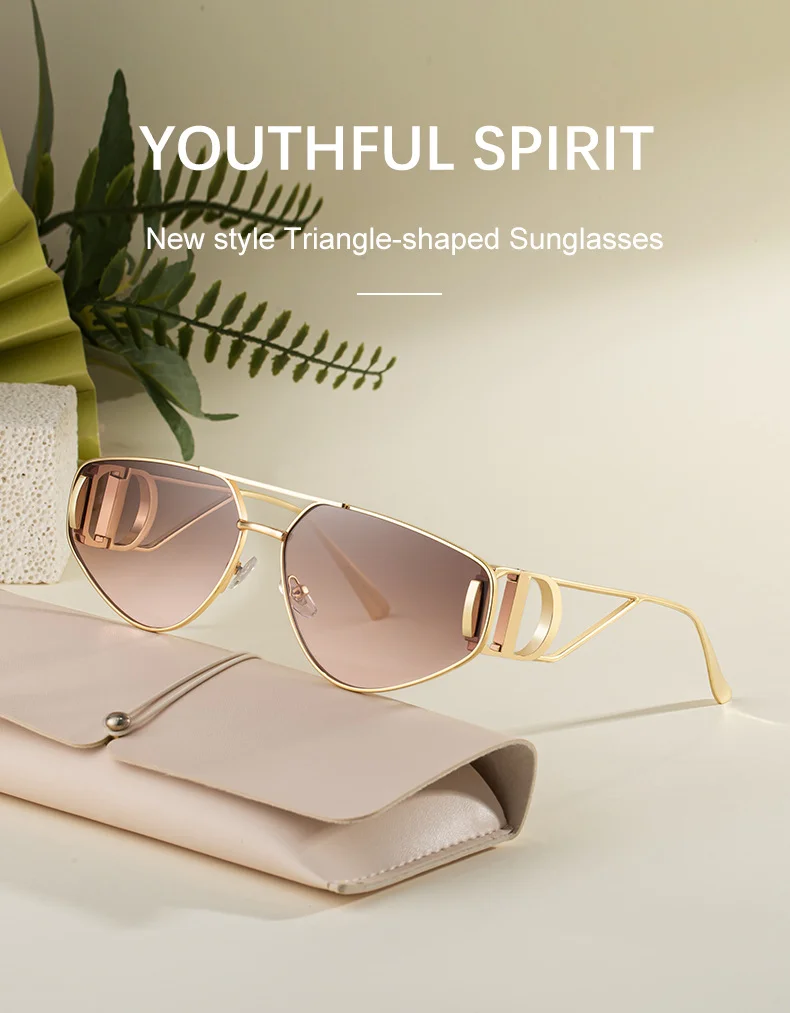 Black Zinc Alloy Women's Trendy Euro-American Cat-Eye Sunglasses - Unique High-Fashion Street Style – Premium Outdoor UV400 Sun Protection Shades - Details 4