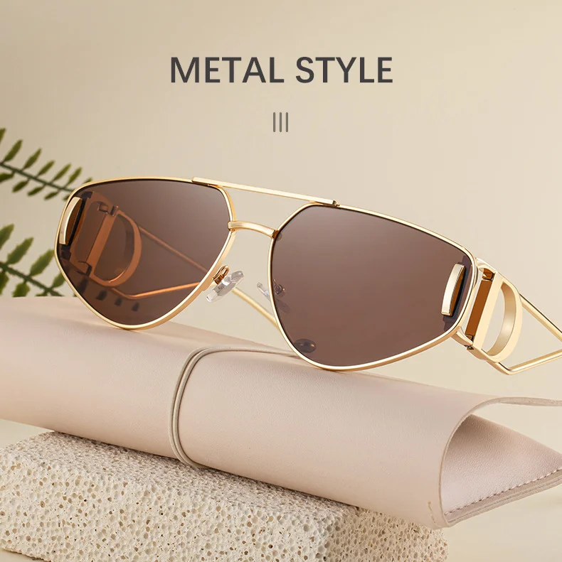 Black Zinc Alloy Women's Trendy Euro-American Cat-Eye Sunglasses - Unique High-Fashion Street Style – Premium Outdoor UV400 Sun Protection Shades - Details 7
