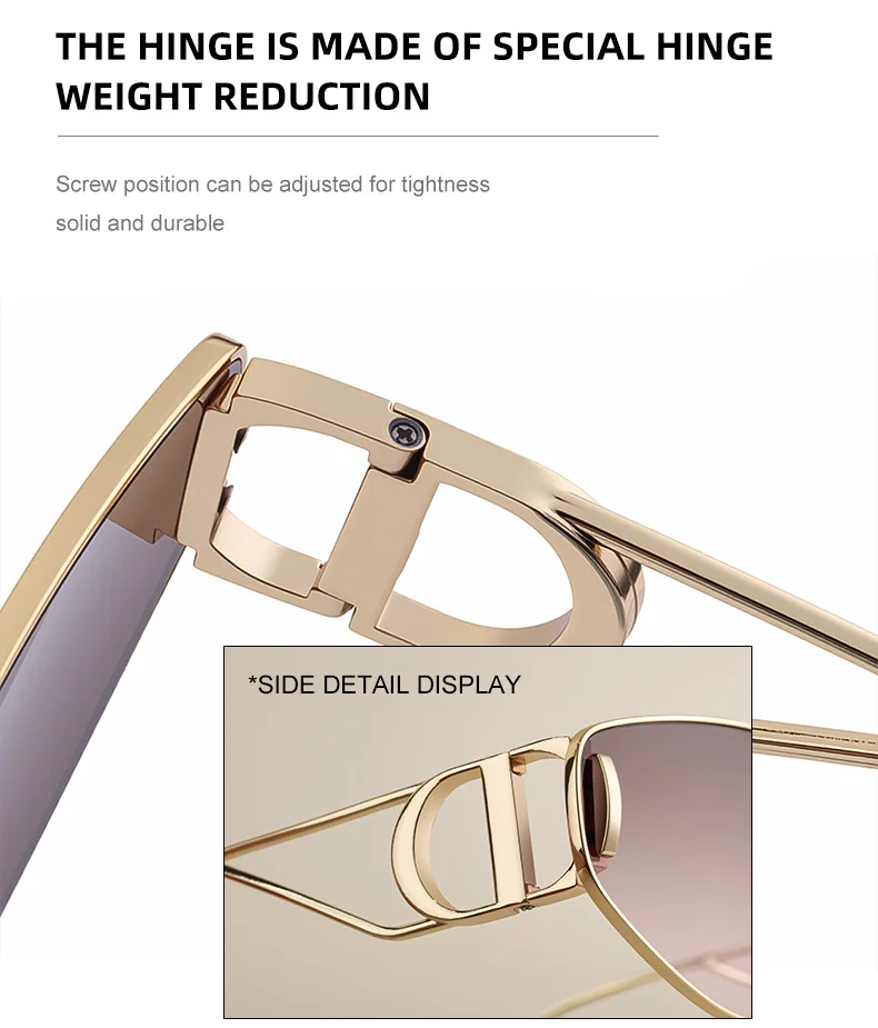 Black Zinc Alloy Women's Trendy Euro-American Cat-Eye Sunglasses - Unique High-Fashion Street Style – Premium Outdoor UV400 Sun Protection Shades - Details 12
