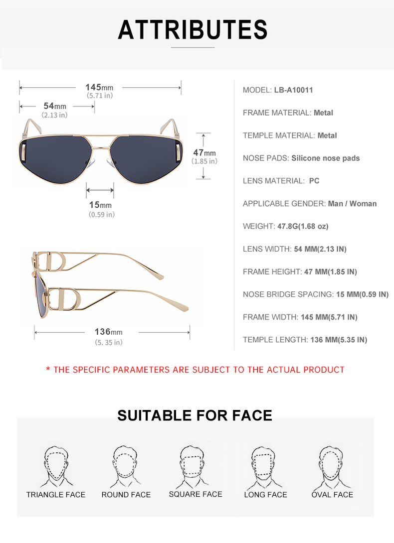 Women's Trendy Euro-American Cat-Eye Sunglasses - Unique High-Fashion Street Style – Premium Outdoor UV400 Sun Protection Shades Details and Specifications