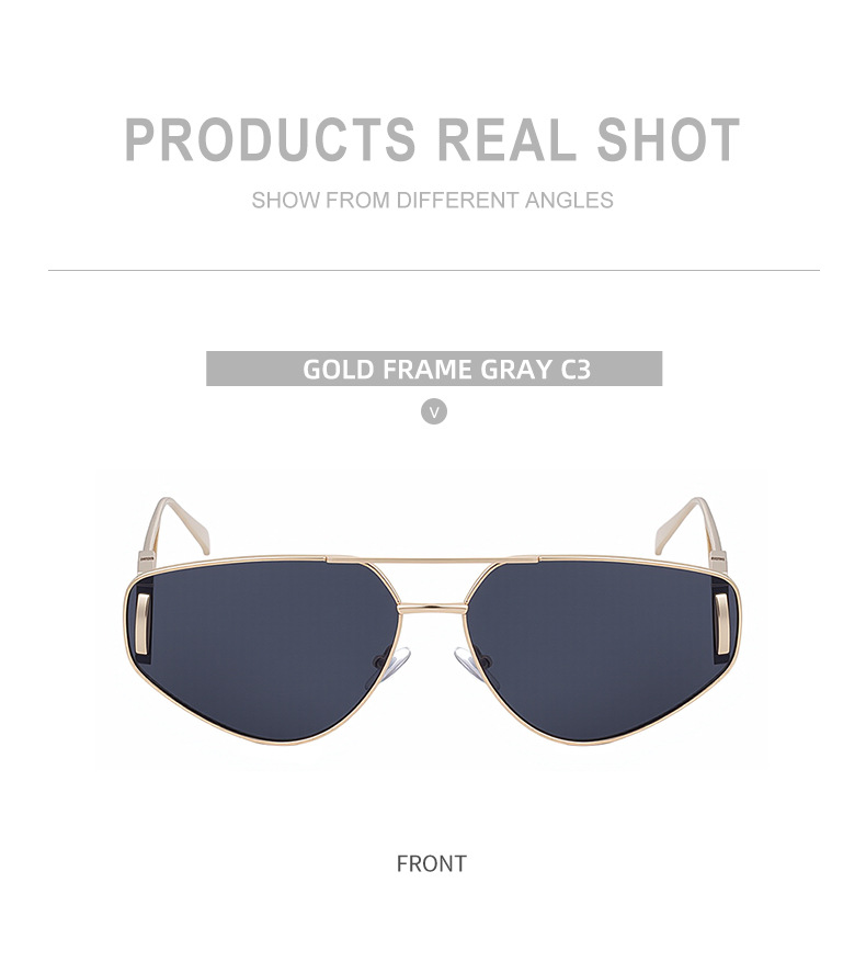 Black Zinc Alloy Women's Trendy Euro-American Cat-Eye Sunglasses - Unique High-Fashion Street Style – Premium Outdoor UV400 Sun Protection Shades - Details 16