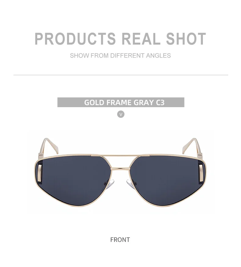 Black Zinc Alloy Women's Trendy Euro-American Cat-Eye Sunglasses - Unique High-Fashion Street Style – Premium Outdoor UV400 Sun Protection Shades - Details 16