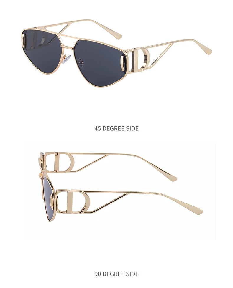 Black Zinc Alloy Women's Trendy Euro-American Cat-Eye Sunglasses - Unique High-Fashion Street Style – Premium Outdoor UV400 Sun Protection Shades - Details 17