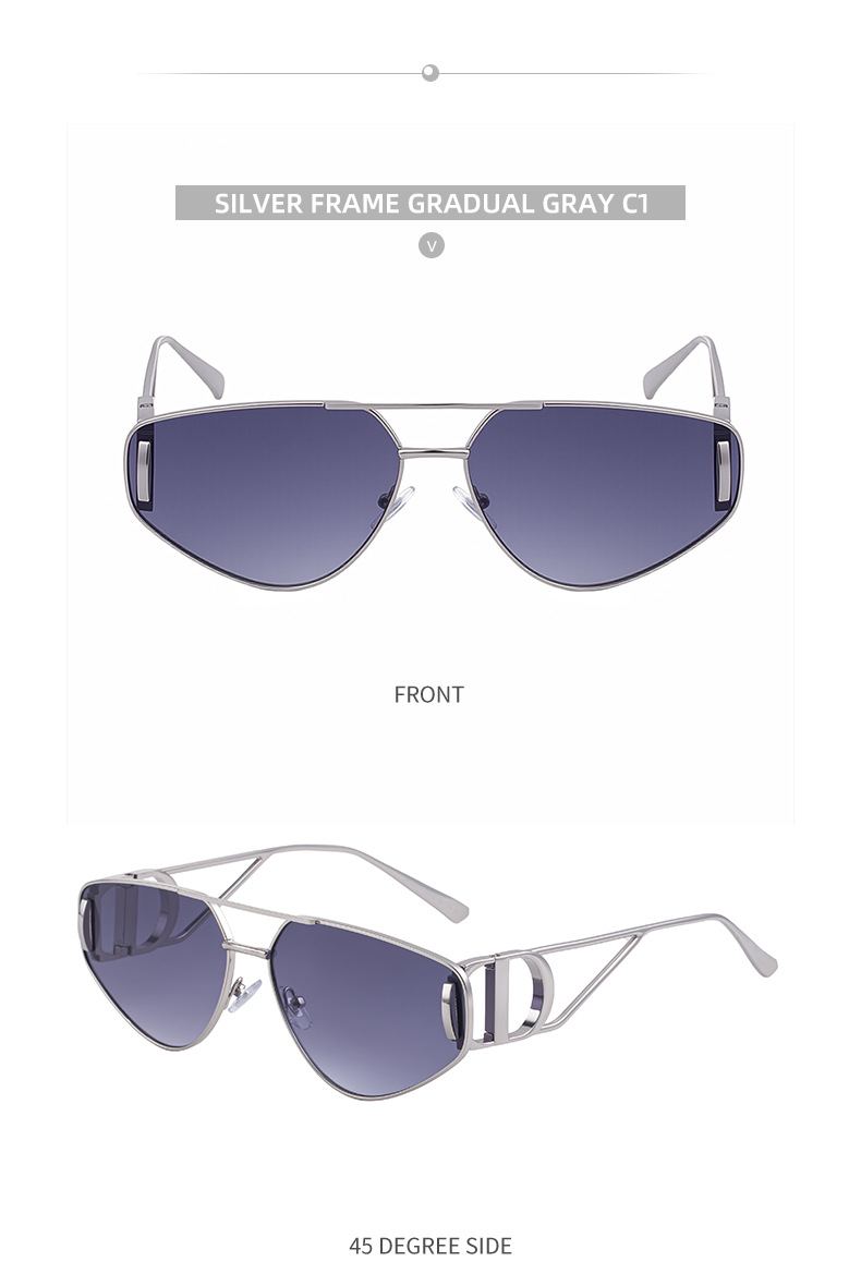 Black Zinc Alloy Women's Trendy Euro-American Cat-Eye Sunglasses - Unique High-Fashion Street Style – Premium Outdoor UV400 Sun Protection Shades - Details 18