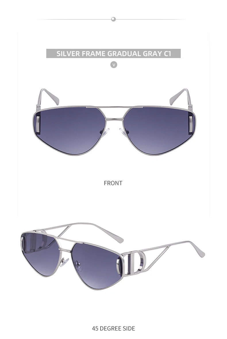Black Zinc Alloy Women's Trendy Euro-American Cat-Eye Sunglasses - Unique High-Fashion Street Style – Premium Outdoor UV400 Sun Protection Shades - Details 18