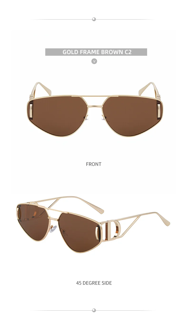 Black Zinc Alloy Women's Trendy Euro-American Cat-Eye Sunglasses - Unique High-Fashion Street Style – Premium Outdoor UV400 Sun Protection Shades - Details 19