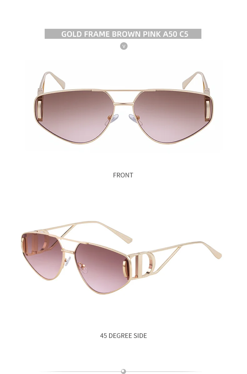 Black Zinc Alloy Women's Trendy Euro-American Cat-Eye Sunglasses - Unique High-Fashion Street Style – Premium Outdoor UV400 Sun Protection Shades - Details 21