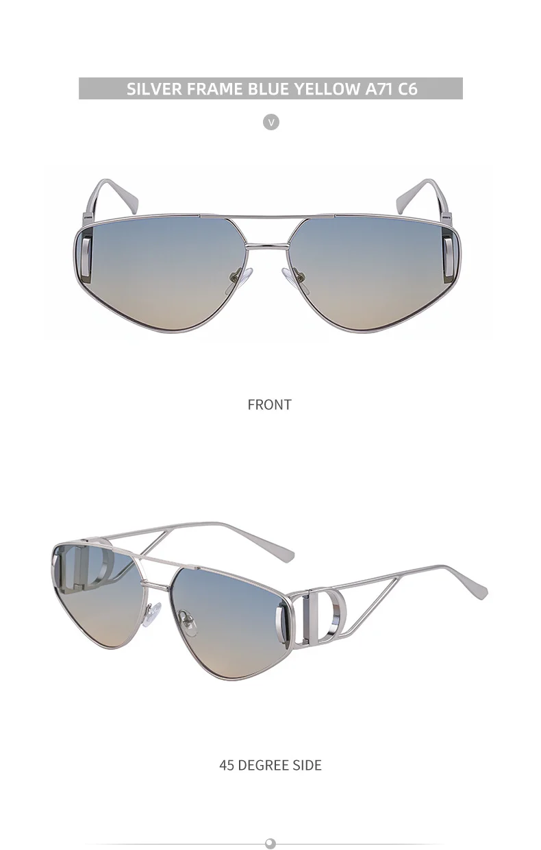 Black Zinc Alloy Women's Trendy Euro-American Cat-Eye Sunglasses - Unique High-Fashion Street Style – Premium Outdoor UV400 Sun Protection Shades - Details 22