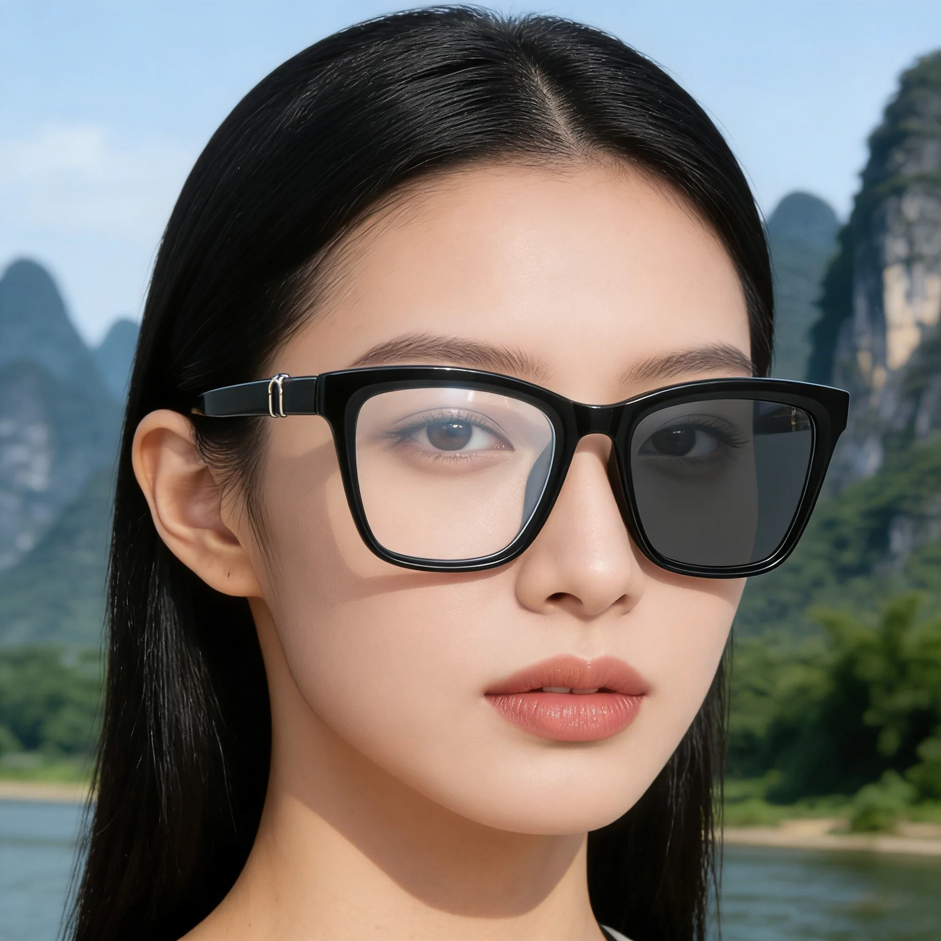 Black PC New Women's Cat-Eye Photochromic Sunglasses – Unique Trendy Premium Style for Outdoor UV Protection - Details 3