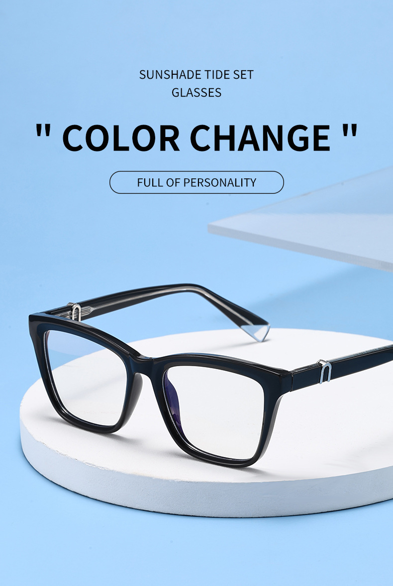 Black PC New Women's Cat-Eye Photochromic Sunglasses – Unique Trendy Premium Style for Outdoor UV Protection - Details 12