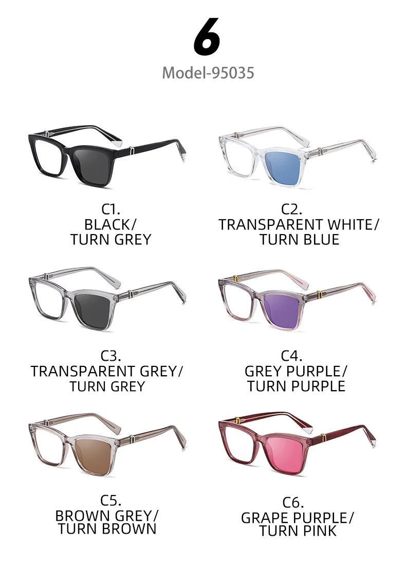 Black PC New Women's Cat-Eye Photochromic Sunglasses – Unique Trendy Premium Style for Outdoor UV Protection - Details 19