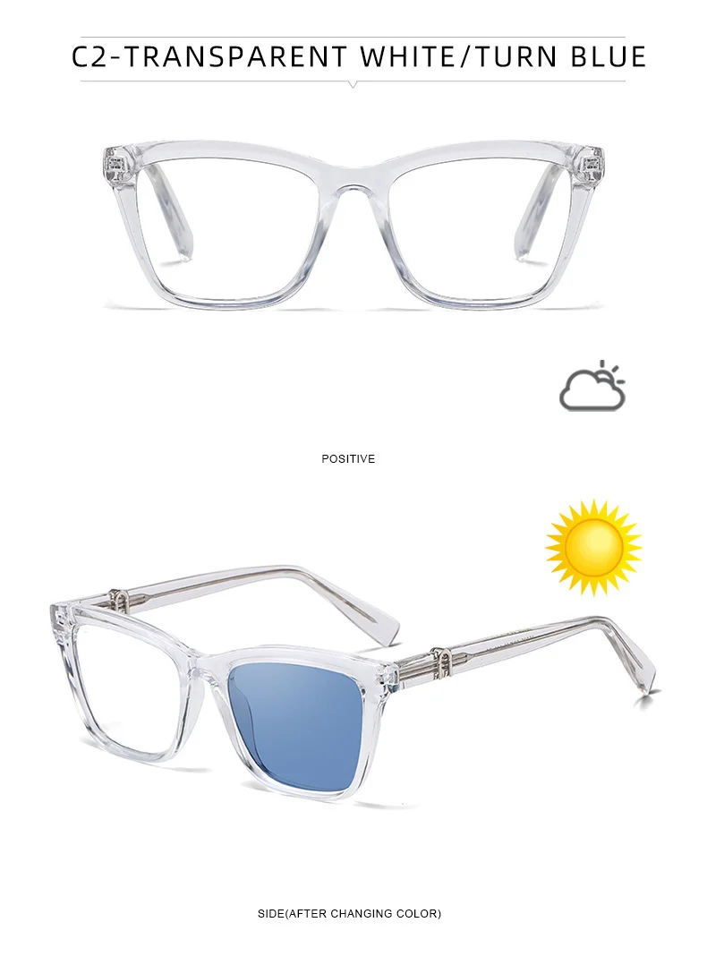 Black PC New Women's Cat-Eye Photochromic Sunglasses – Unique Trendy Premium Style for Outdoor UV Protection - Details 24