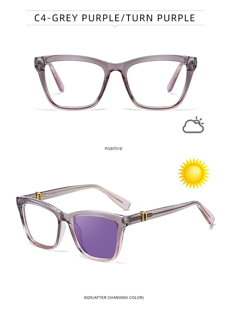 Black PC New Women's Cat-Eye Photochromic Sunglasses – Unique Trendy Premium Style for Outdoor UV Protection - Details 26