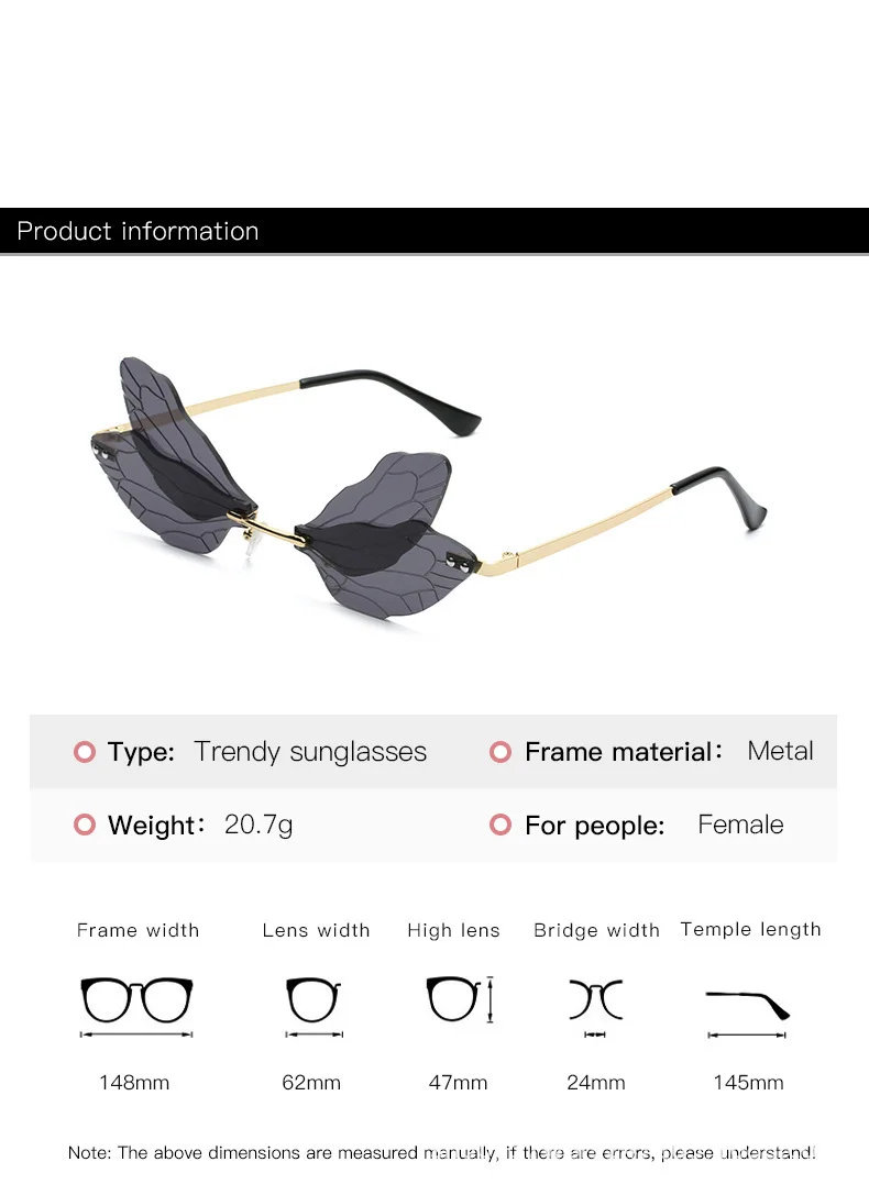 Multiple colors available Frameless Quirky Party Glasses / $1.45 per pair (Wholesale Price) - Details 3