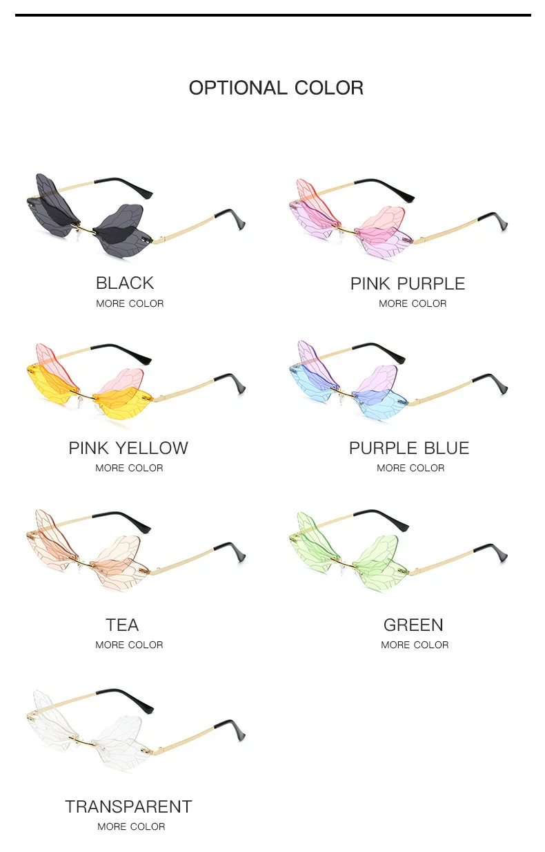 Multiple colors available Frameless Quirky Party Glasses / $1.45 per pair (Wholesale Price) - Details 4