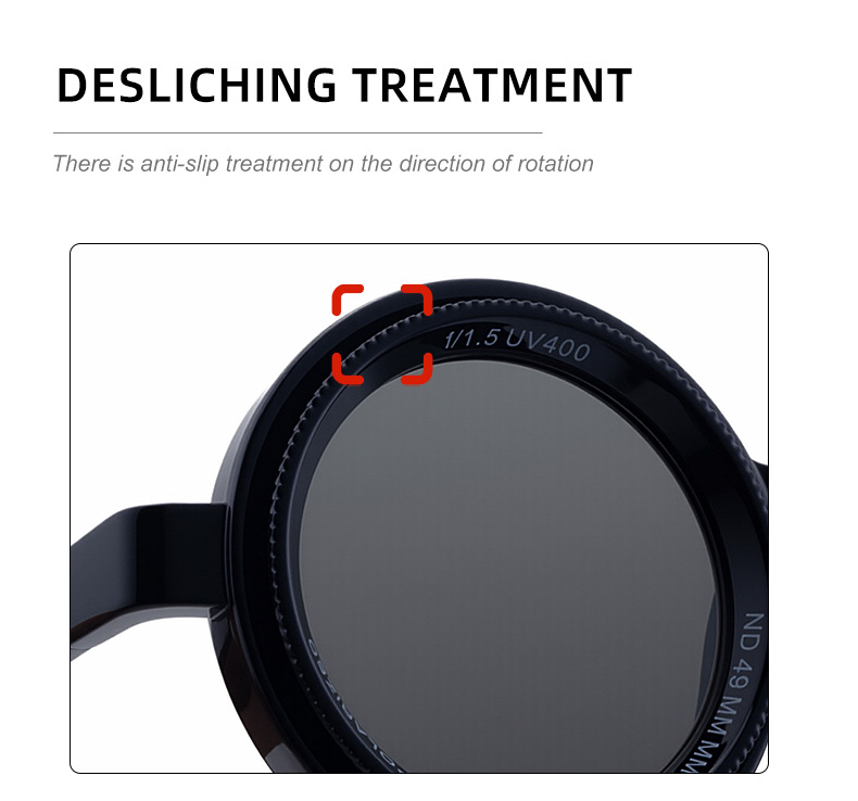 Black PC New Men's Round Frame Night Driving Glasses – Adjustable ND Variable Focus Polarized Sunglasses - Details 9