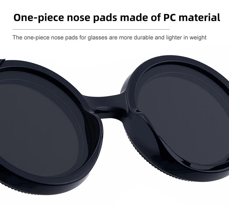 Black PC New Men's Round Frame Night Driving Glasses – Adjustable ND Variable Focus Polarized Sunglasses - Details 12