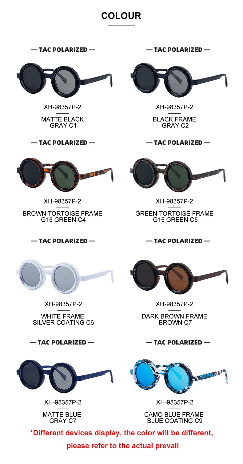Black PC New Men's Round Frame Night Driving Glasses – Adjustable ND Variable Focus Polarized Sunglasses - Details 13