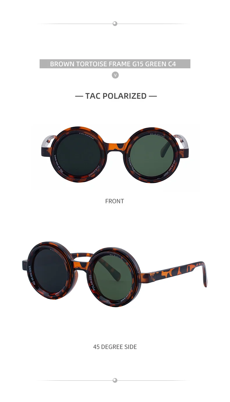 Black PC New Men's Round Frame Night Driving Glasses – Adjustable ND Variable Focus Polarized Sunglasses - Details 19