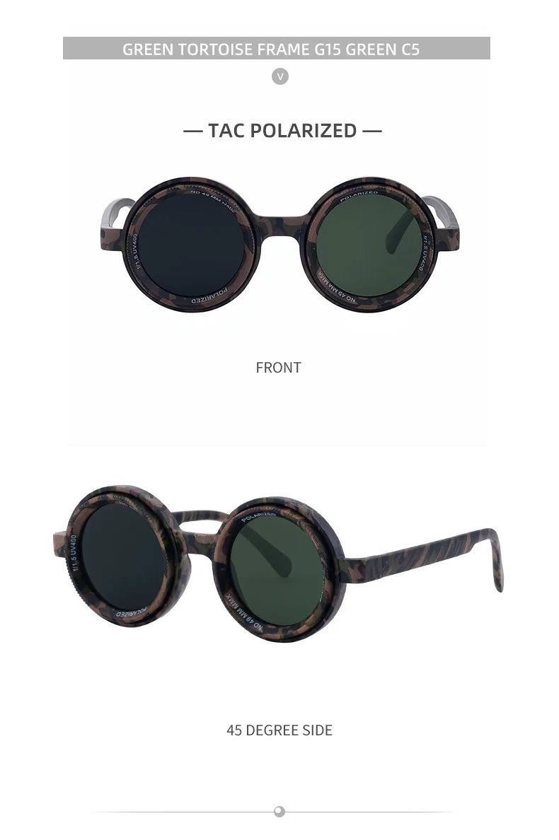 Black PC New Men's Round Frame Night Driving Glasses – Adjustable ND Variable Focus Polarized Sunglasses - Details 20