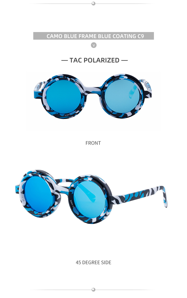 Black PC New Men's Round Frame Night Driving Glasses – Adjustable ND Variable Focus Polarized Sunglasses - Details 24