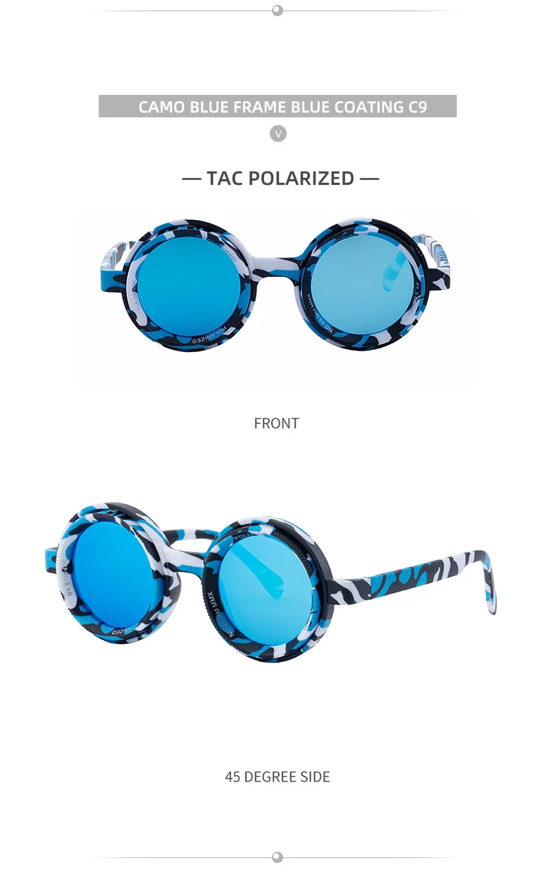 Black PC New Men's Round Frame Night Driving Glasses – Adjustable ND Variable Focus Polarized Sunglasses - Details 24