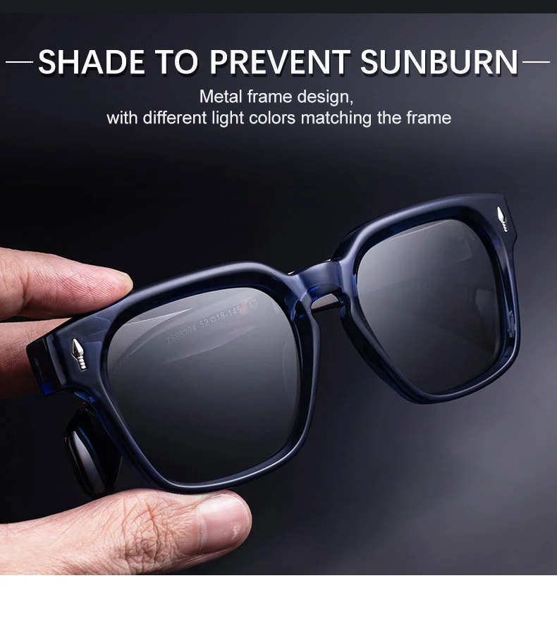Black Zinc Alloy Men's Retro Square Polarized Sunglasses - New High-End Fashion Eyewear with Unique Design – Premium UV Protection Shades for Outdoor - Details 5