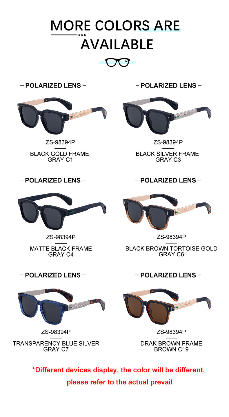 Black Zinc Alloy Men's Retro Square Polarized Sunglasses - New High-End Fashion Eyewear with Unique Design – Premium UV Protection Shades for Outdoor - Details 13