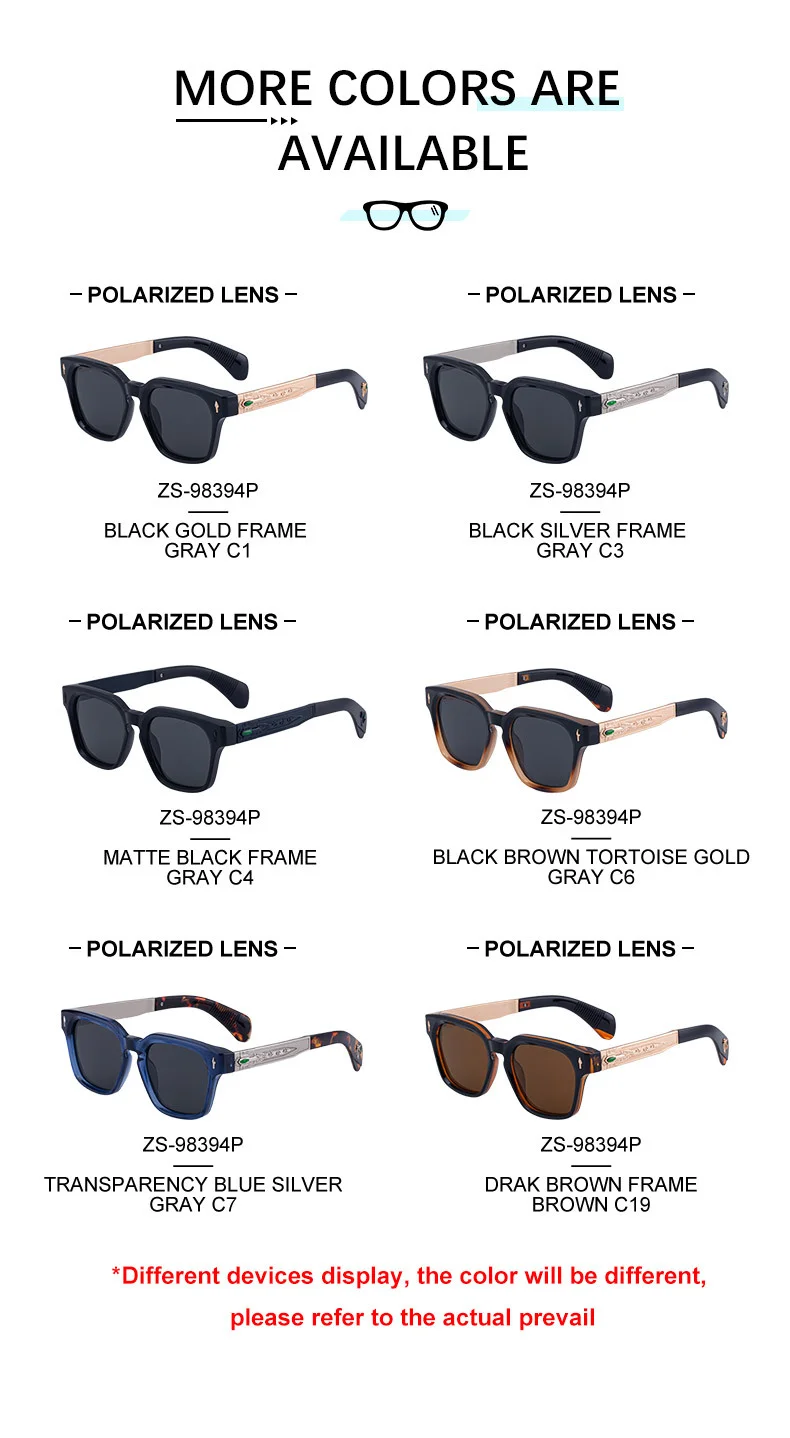 Black Zinc Alloy Men's Retro Square Polarized Sunglasses - New High-End Fashion Eyewear with Unique Design – Premium UV Protection Shades for Outdoor - Details 13