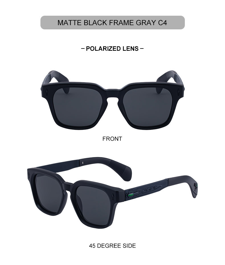Black Zinc Alloy Men's Retro Square Polarized Sunglasses - New High-End Fashion Eyewear with Unique Design – Premium UV Protection Shades for Outdoor - Details 17