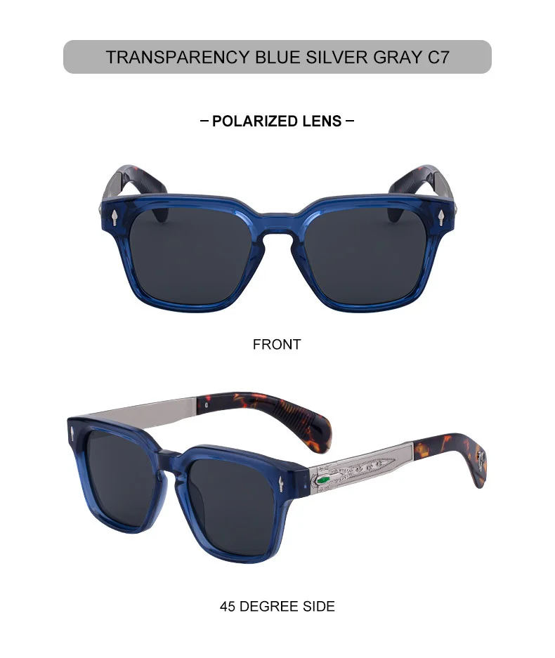 Black Zinc Alloy Men's Retro Square Polarized Sunglasses - New High-End Fashion Eyewear with Unique Design – Premium UV Protection Shades for Outdoor - Details 19