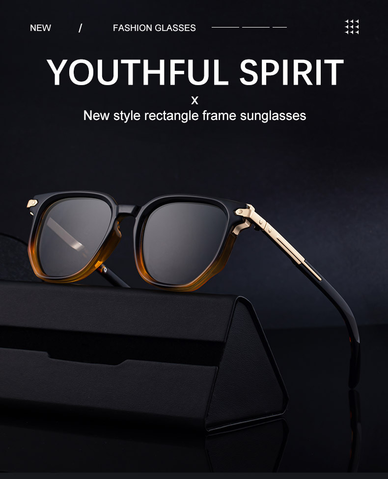Black Zinc Alloy Men's Trendy Polygon Sunglasses - New Unique Design with Durable Zinc Alloy Temples – High-End Fashion Sun Protection Eyewear - Details 4