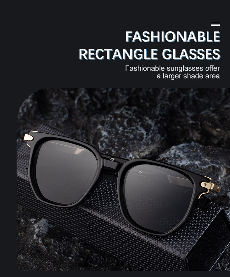 Black Zinc Alloy Men's Trendy Polygon Sunglasses - New Unique Design with Durable Zinc Alloy Temples – High-End Fashion Sun Protection Eyewear - Details 5