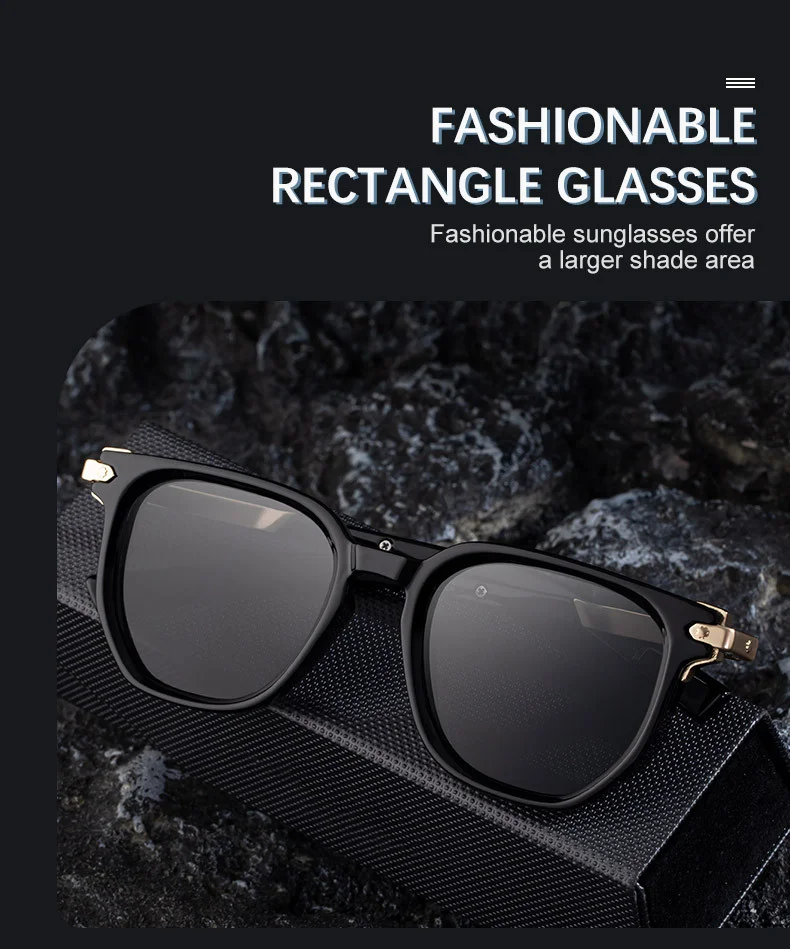 Black Zinc Alloy Men's Trendy Polygon Sunglasses - New Unique Design with Durable Zinc Alloy Temples – High-End Fashion Sun Protection Eyewear - Details 5