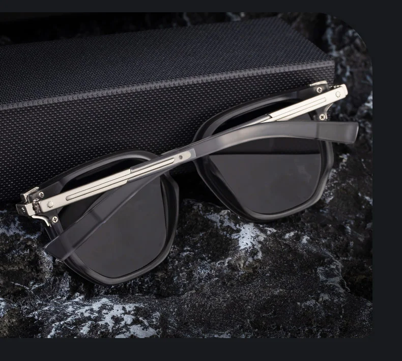 Black Zinc Alloy Men's Trendy Polygon Sunglasses - New Unique Design with Durable Zinc Alloy Temples – High-End Fashion Sun Protection Eyewear - Details 6